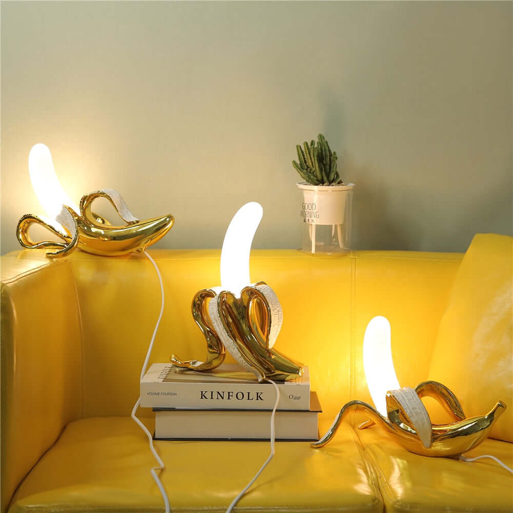 Art Deco Bordlampe i Bananform