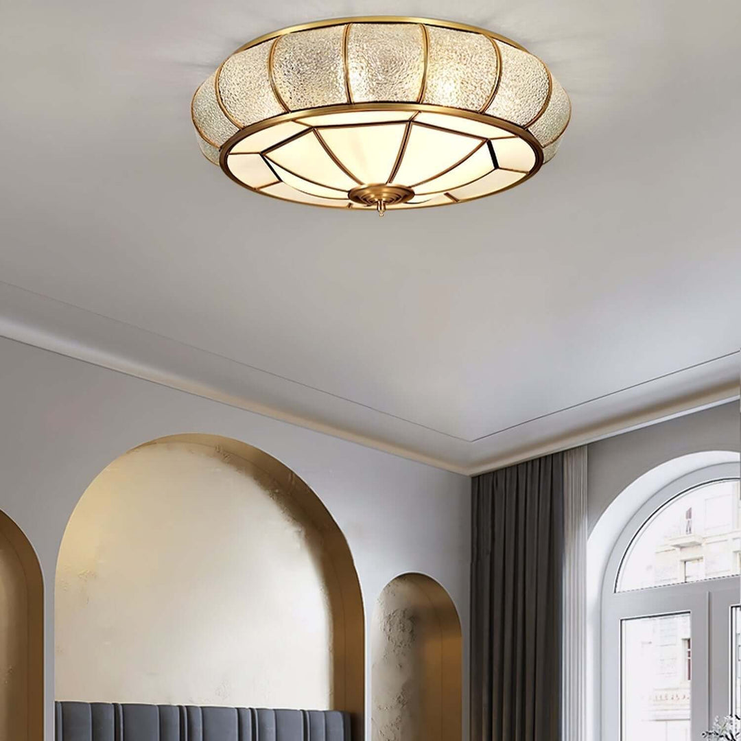 Loftslampe i Tekstureret Glas