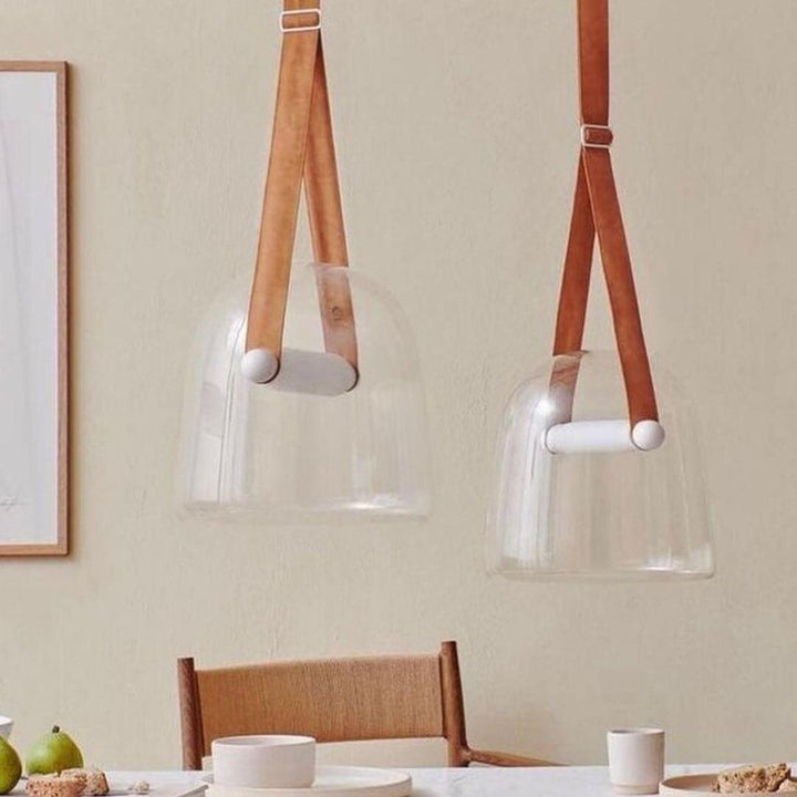 Elegant Pendellampe i Metal og Glas - 20cm