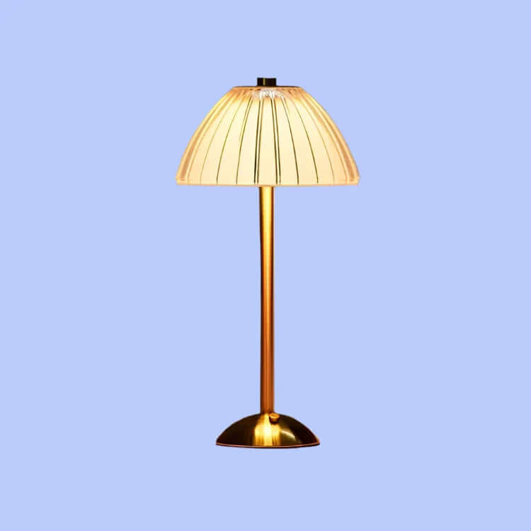 Ledningsfri krystalmetal bordlampe
