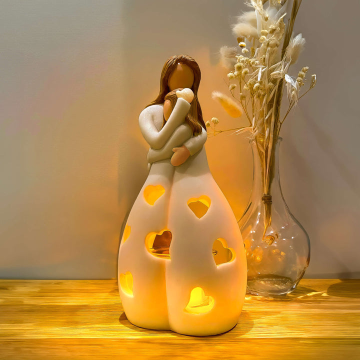 Romantisk LED Bordlampe i Beige