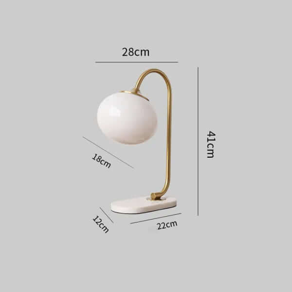 Elegant Bordlampe i Glas og Metal - 28cm