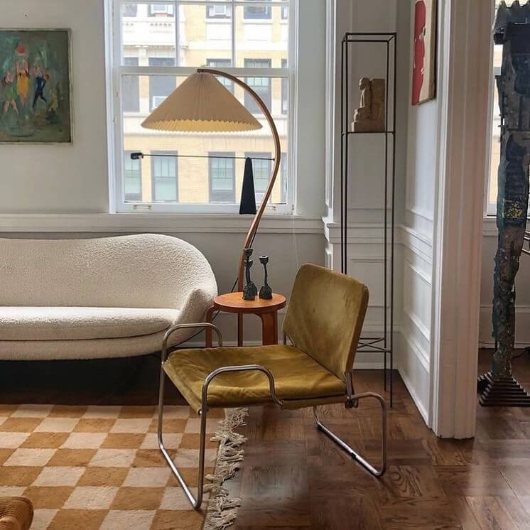 Designer Gulvlampe i Træ & Metal