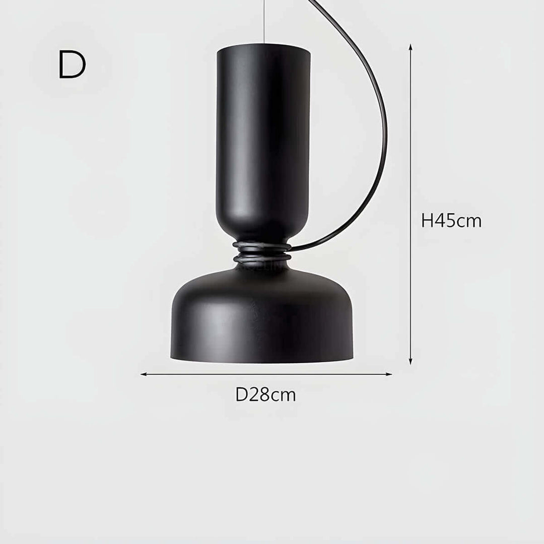 Geometrisk Pendellampe i Sort, Hvid & Grå