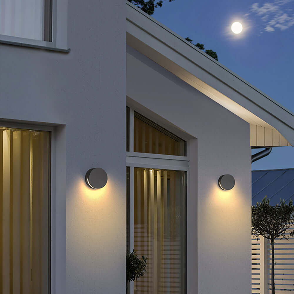 Vandtæt Udendørs Væglampe IP65 Rundt Glas Design