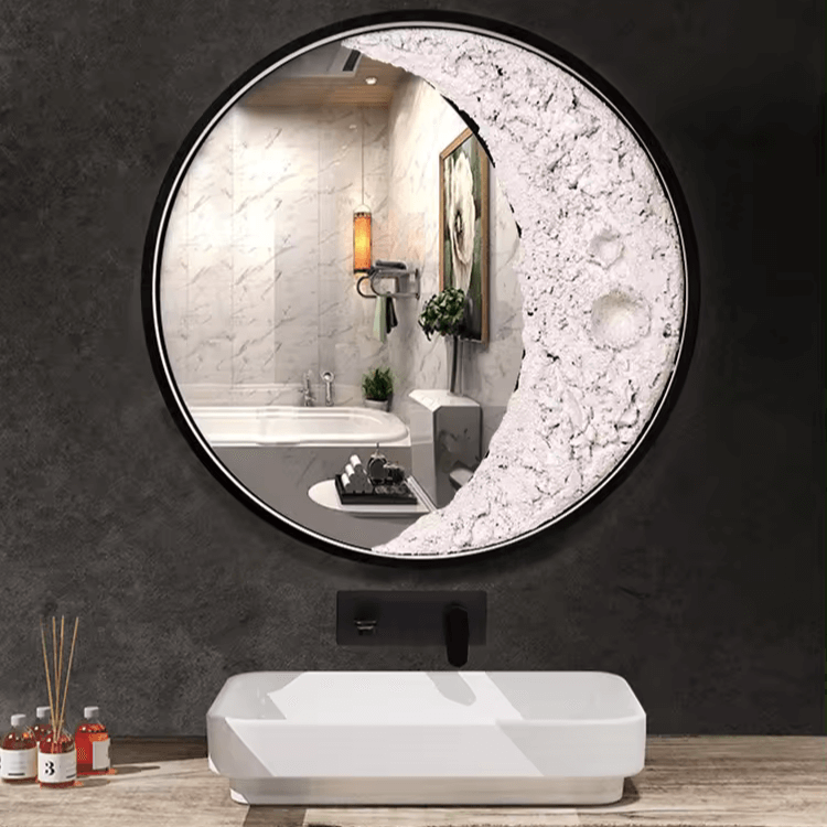 3D Måne Væglampe - 40cm LED Halvmåne Lampe