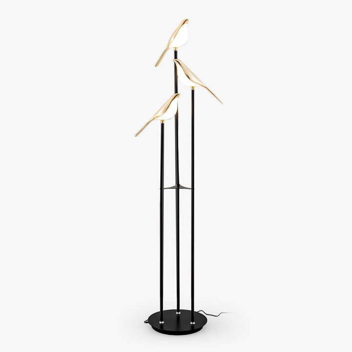 Elegant Gulvlampe med Fuglemotiv
