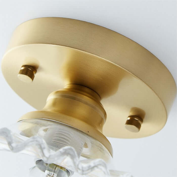 Vintage loftslampe i klart glas med rillede kronblade