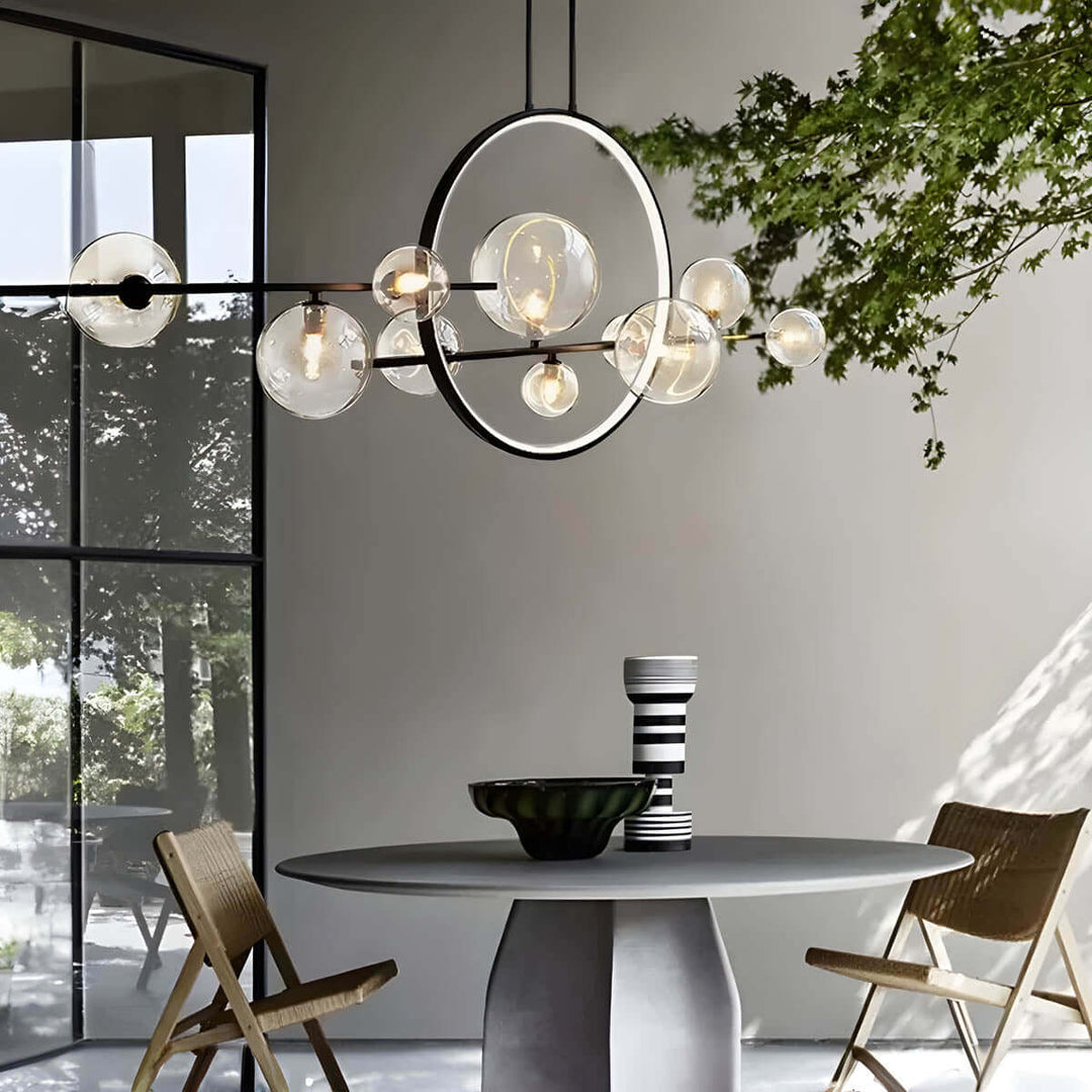 Elegant Lysekrone med Glaskugler | 100/140cm