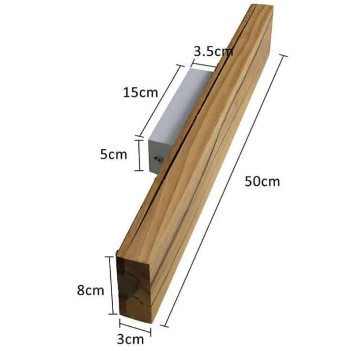 Rustik Trævæglampe med Revnet Design - 30/50cm