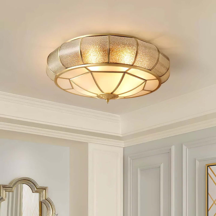 Loftslampe i Tekstureret Glas