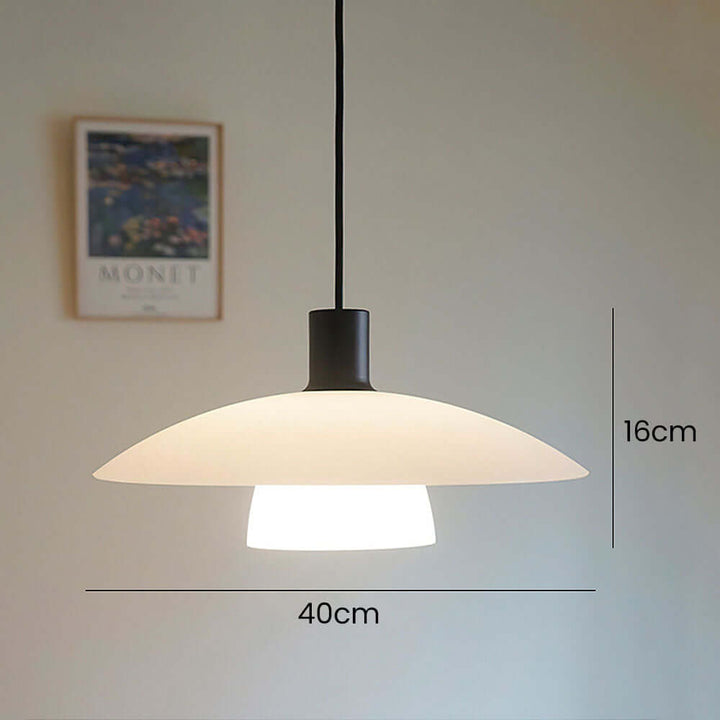 Elegant Pendellampe i Hvidt Glas - Minimalistisk Design