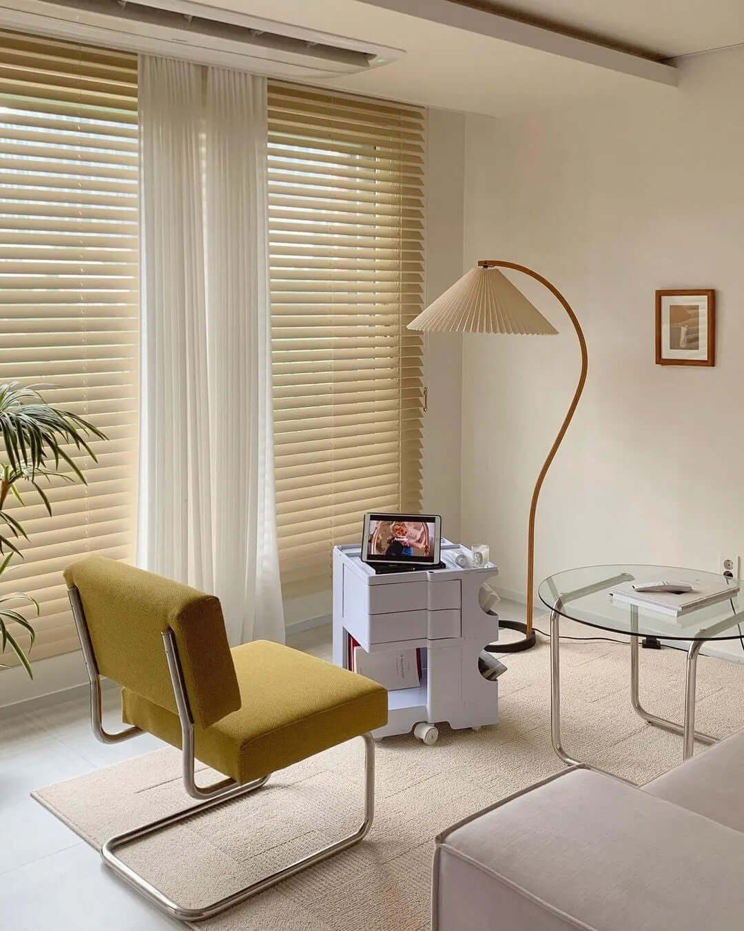 Designer Gulvlampe i Træ & Metal