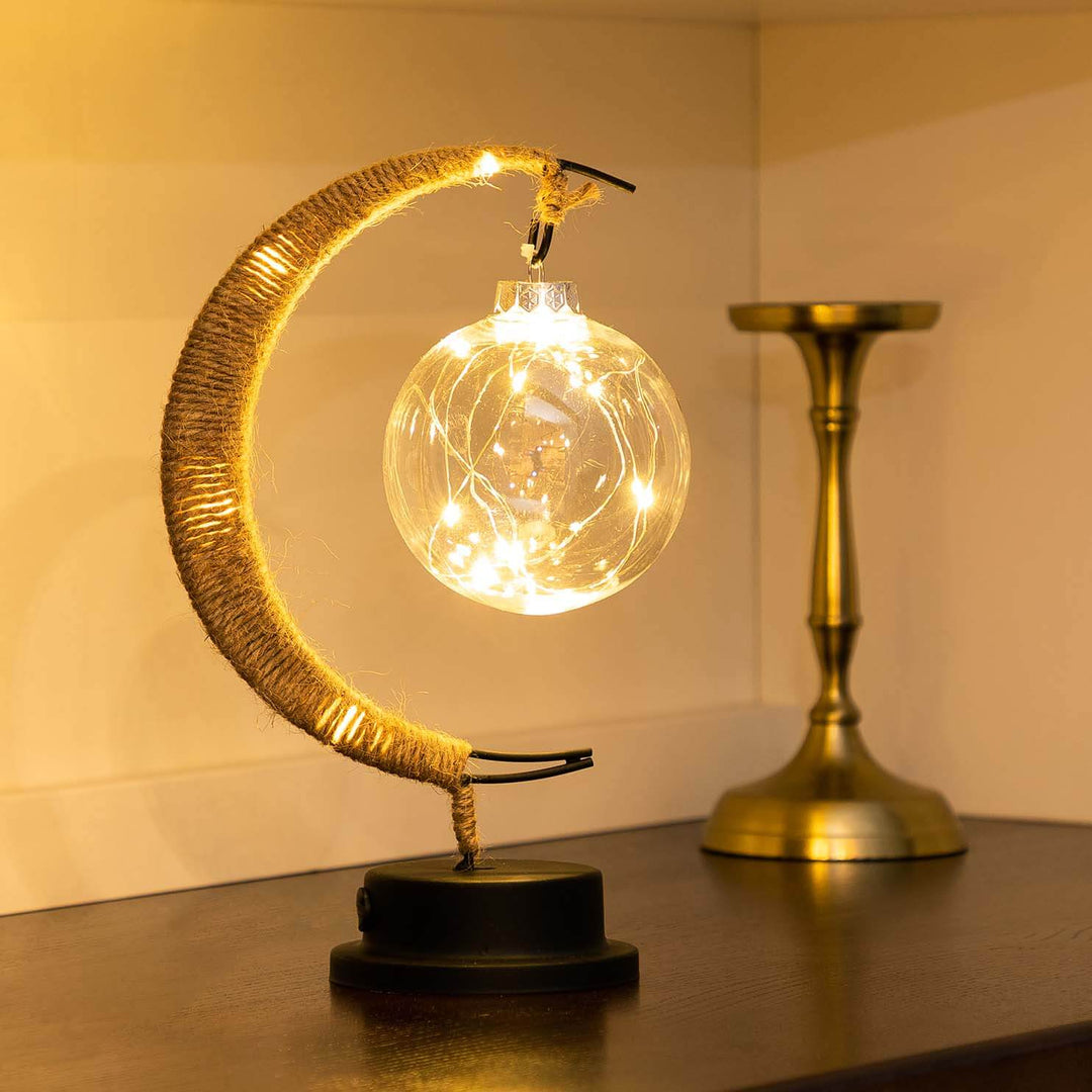 Magisk Månelampe 27cm - LED Glaslampe