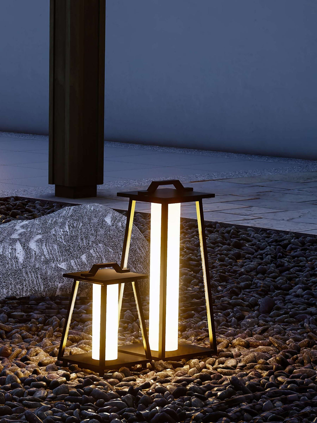 Bærbar Udendørs LED Lampe i Rustfrit Stål