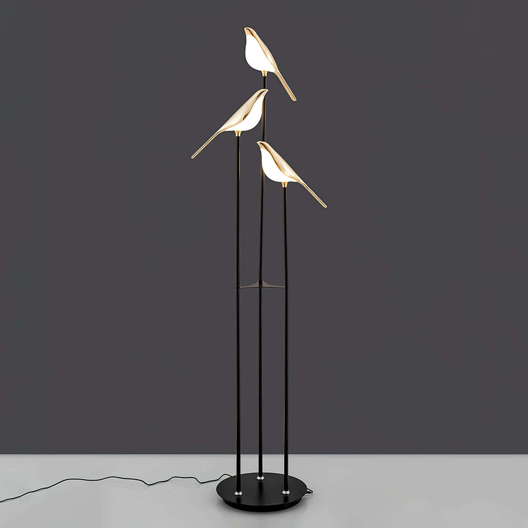Elegant Gulvlampe med Fuglemotiv