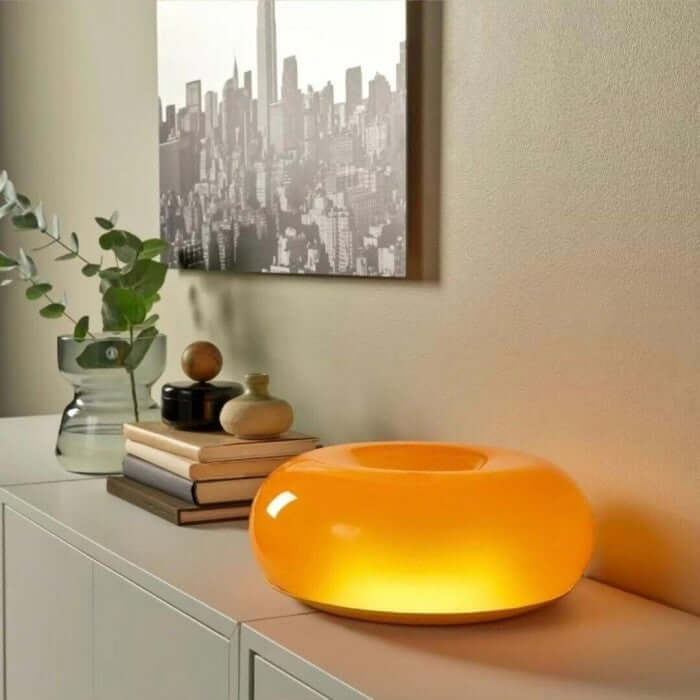 Donut Lampe - Glas & Metal Væglampe / Bordlampe