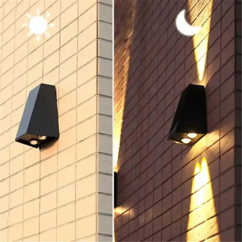 Soldrevet LED-væglampe med justerbar belysning