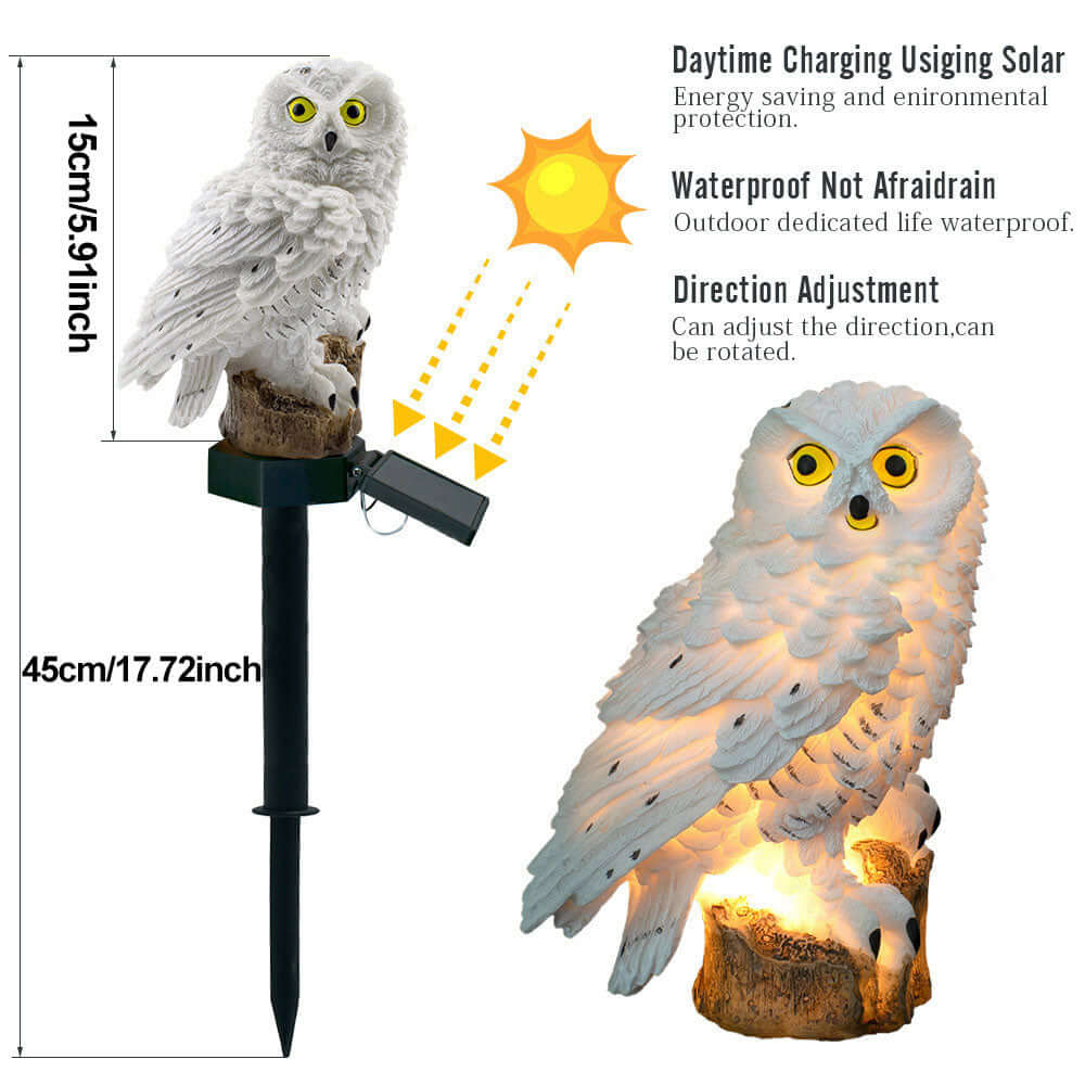 Solcelle Ugler Lampe (2-Pak) - Havedekoration