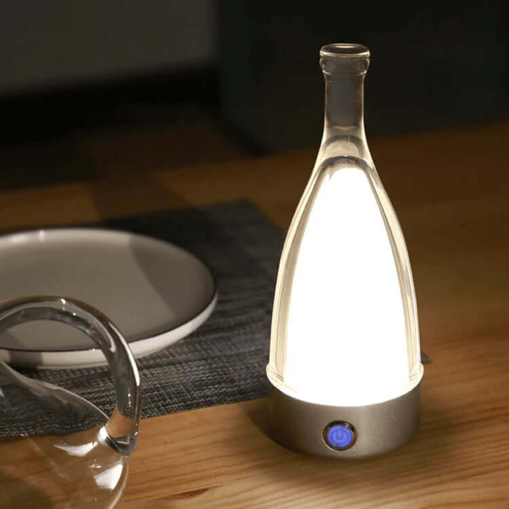 Genopladelig LED Vinflaske Natlampe