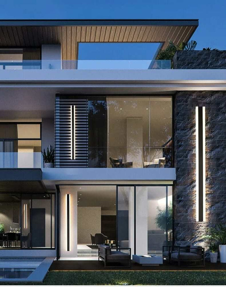 LED Væglampe i Stribet Design