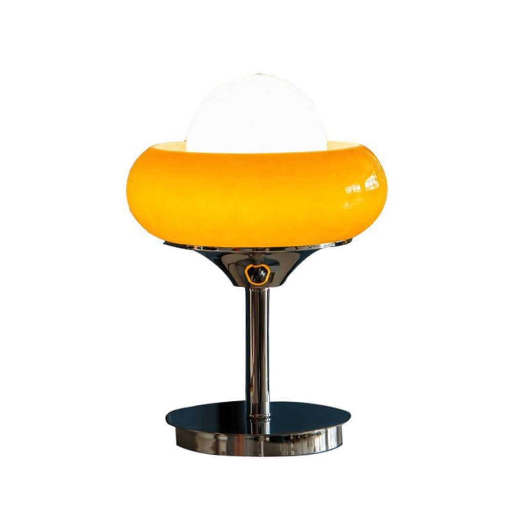 Vintage Bauhaus Bordlampe i Gult Glas