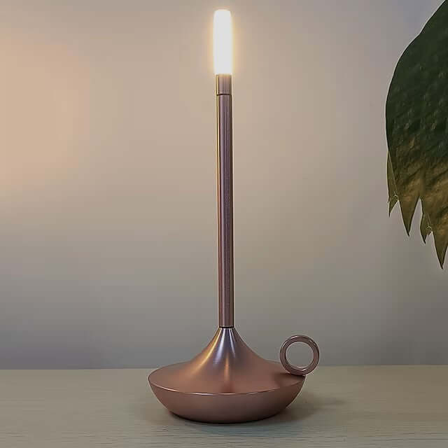 LED Stearinlyslampe m. Dæmper - 23cm