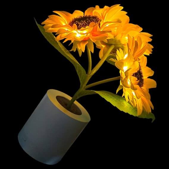 LED Solsikke Lampe - Batteridrevet Bordlampe