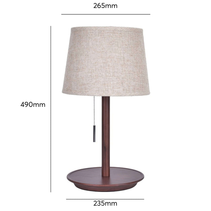 Nordisk Valnøddelampe med Stofskærm - 49cm