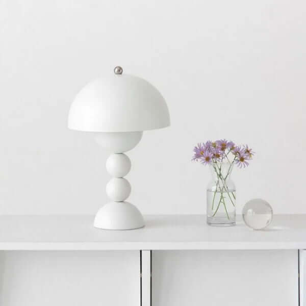 Bærbar LED Bordlampe med Blomsterdesign