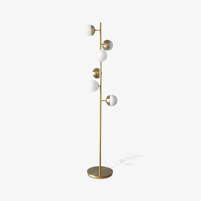 Moderne LED Trælampe med Glaskugler