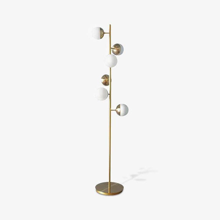 Moderne LED Trælampe med Glaskugler