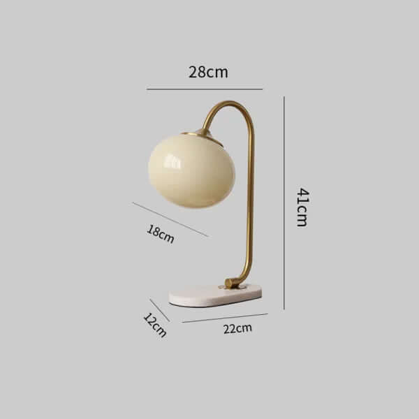 Elegant Bordlampe i Glas og Metal - 28cm