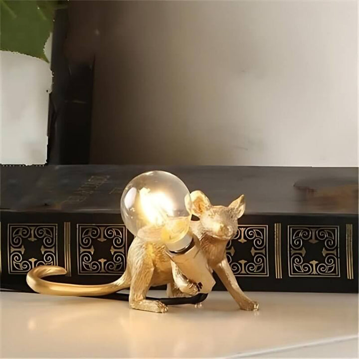 Mus Harpiks Bordlampe med LED-pære