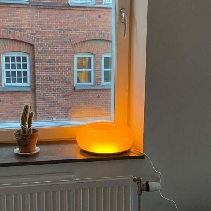 Donut Lampe - Glas & Metal Væglampe / Bordlampe