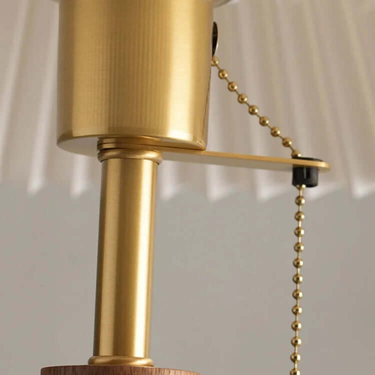 Plisseret Træ Bordlampe - Vintage Design