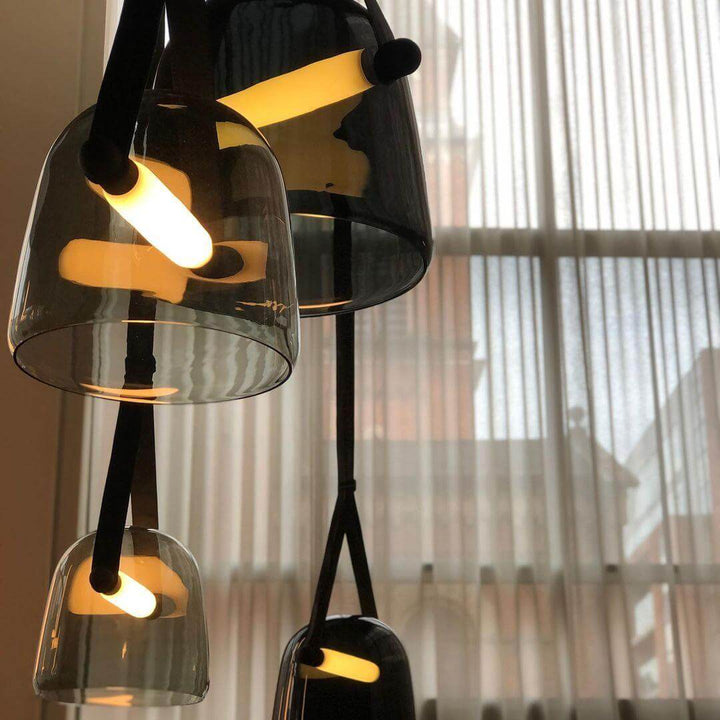 Elegant Pendellampe i Metal og Glas - 20cm