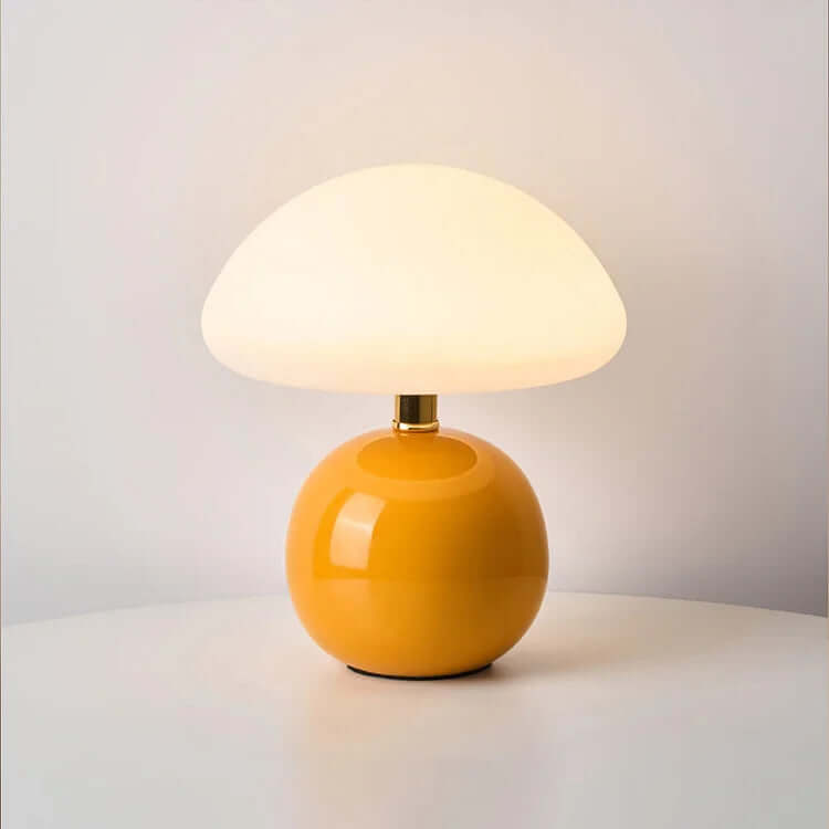 Keramisk Champignonlampe - Cremefarvet