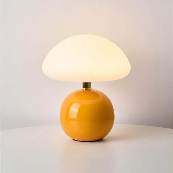 Keramisk Champignonlampe - Cremefarvet