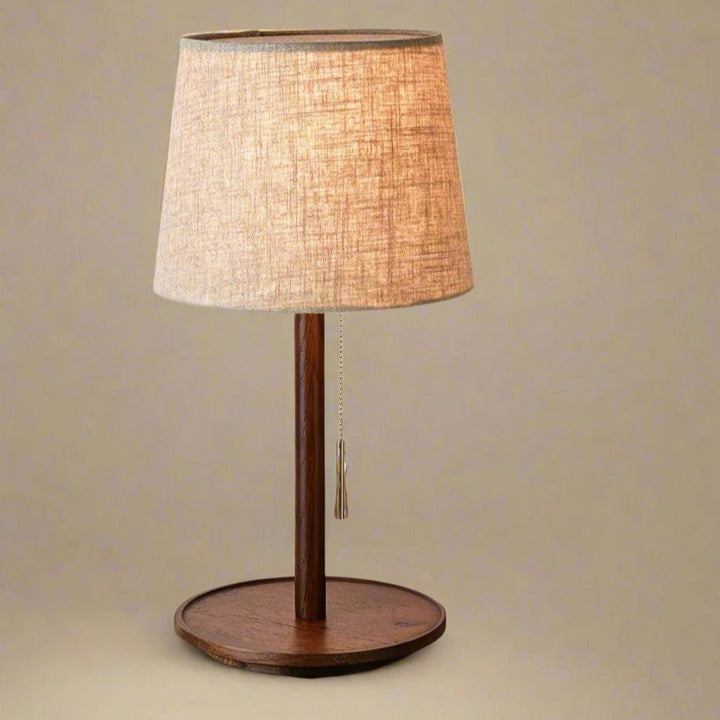 Nordisk Valnøddelampe med Stofskærm - 49cm