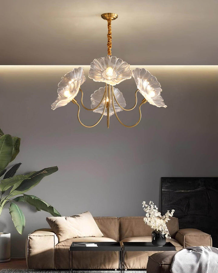 Elegant Blomsterlysekrone i Glas