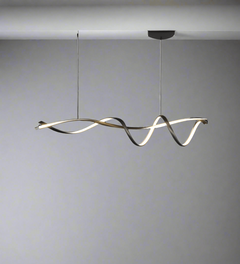 Moderne LED Lysekrone i Sort - 116cm