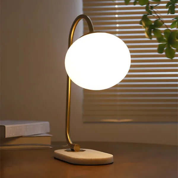 Elegant Bordlampe i Glas og Metal - 28cm