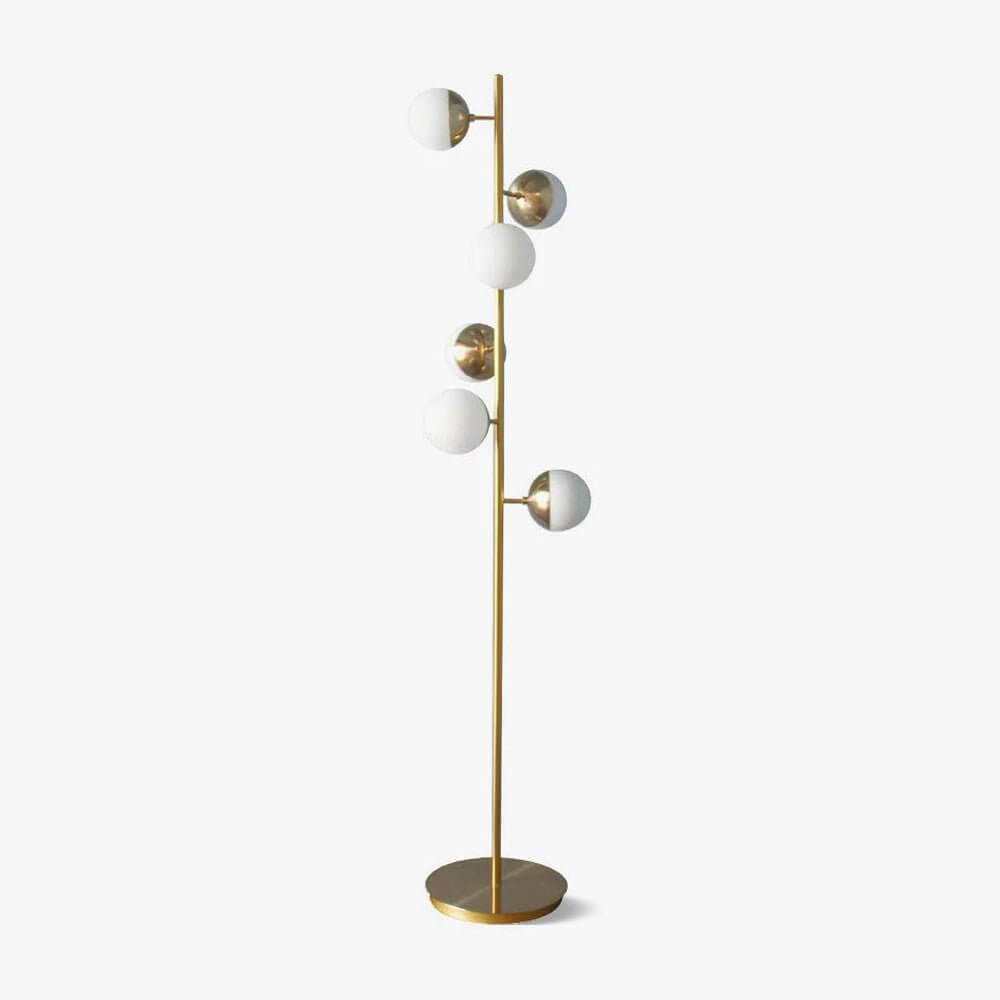 Moderne LED Trælampe med Glaskugler