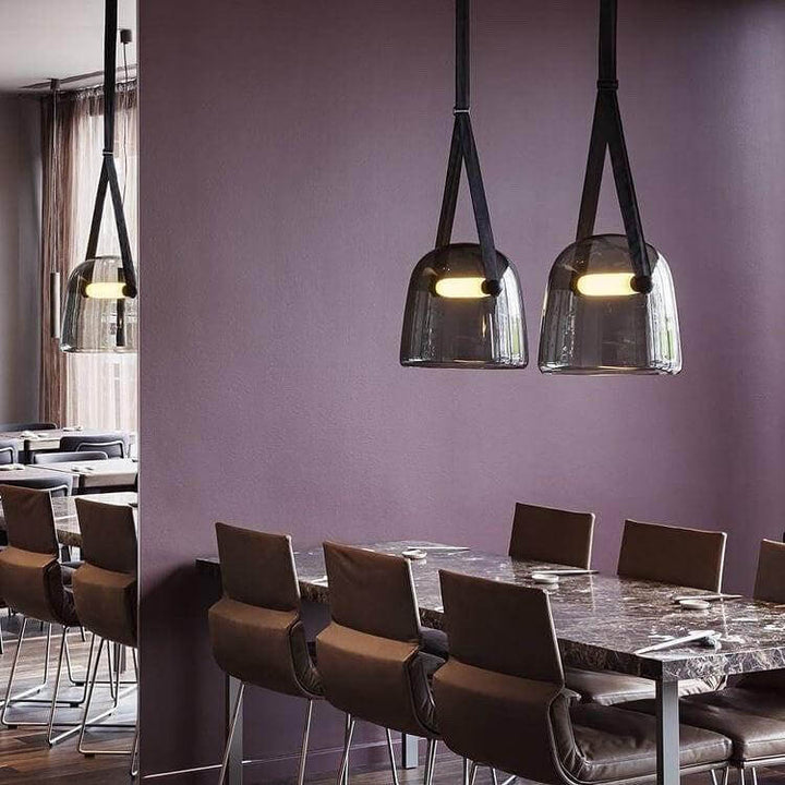 Elegant Pendellampe i Metal og Glas - 20cm