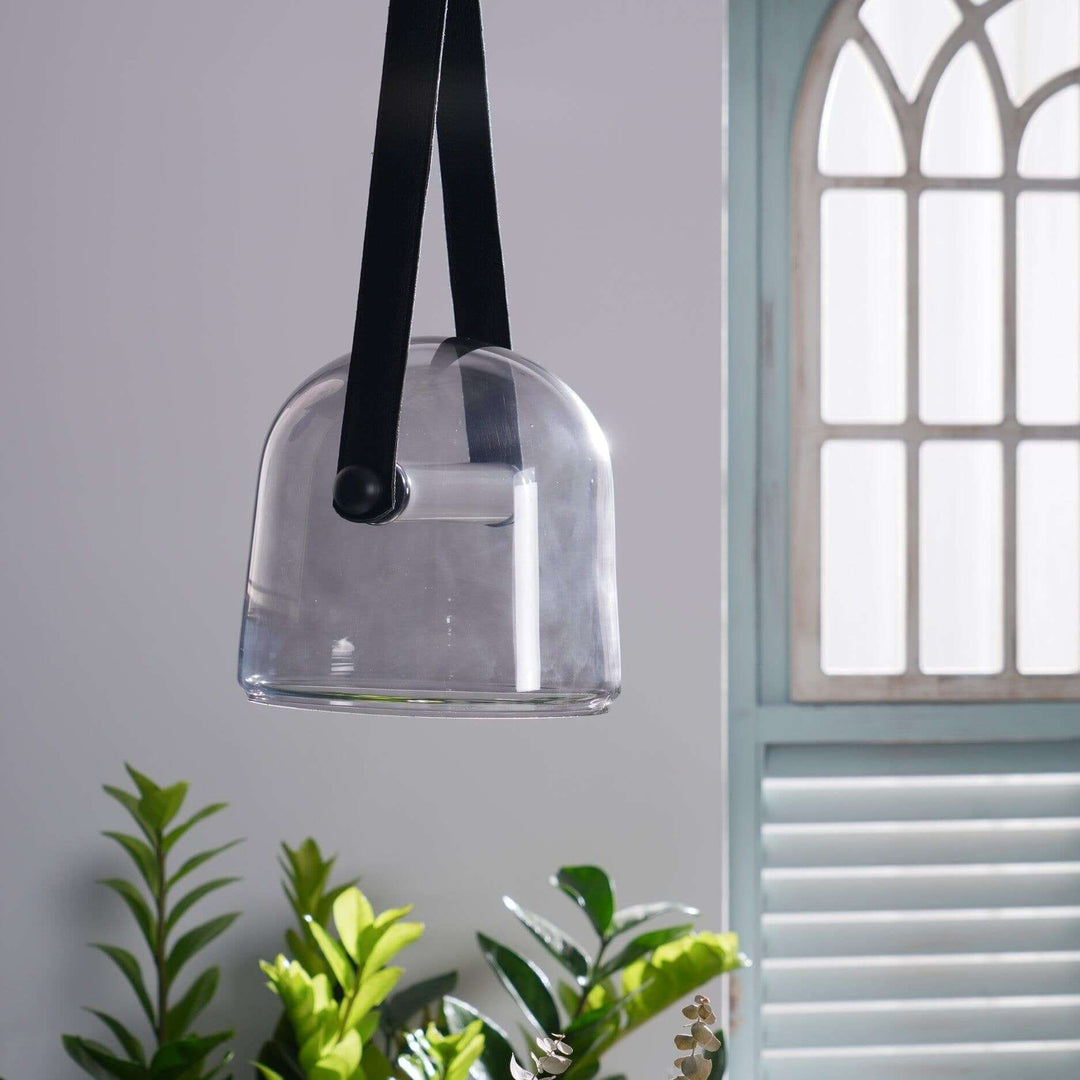 Elegant Pendellampe i Metal og Glas - 20cm