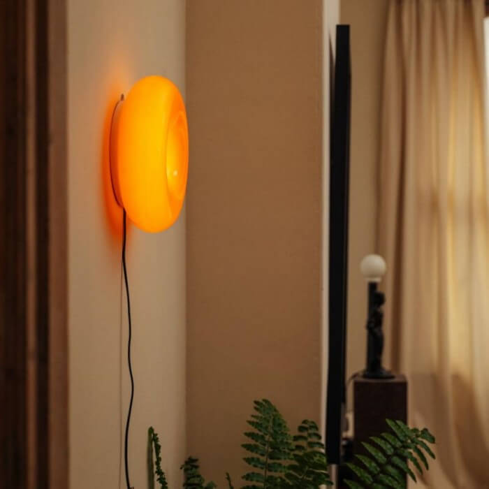 Donut Lampe - Glas & Metal Væglampe / Bordlampe