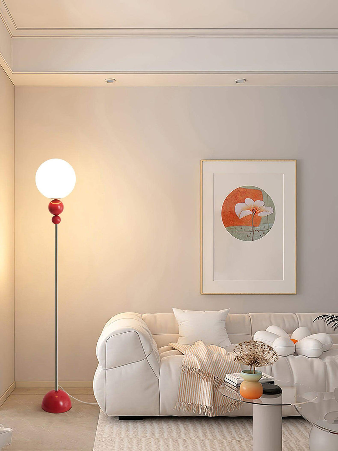 Elegant Gulvlampe i Metal og Glas