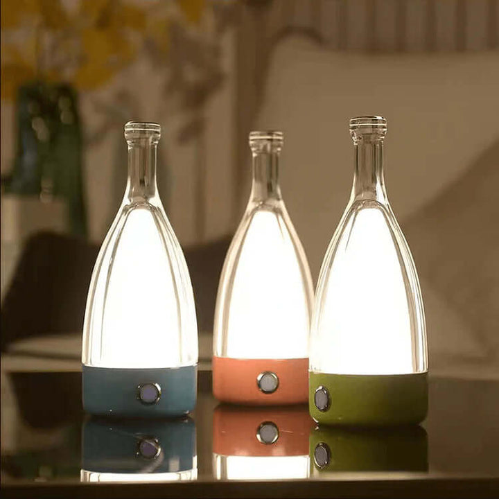 Genopladelig LED Vinflaske Natlampe