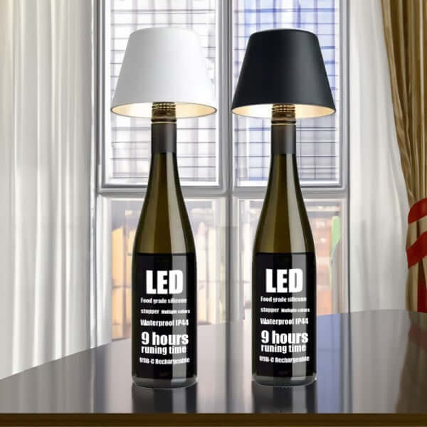 Genopladelig LED Vinflaskelampe